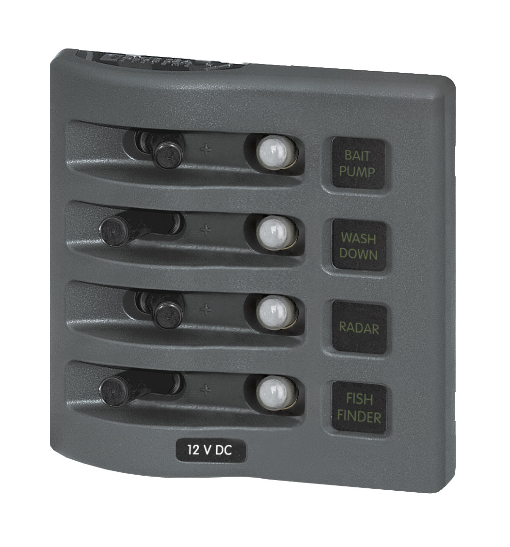 Blue Sea Systems 4374 - WeatherDeck Panel, 4-Gang, 12/24V (108mm x 109mm)