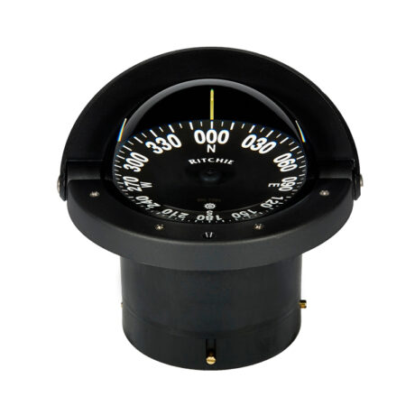 Ritchie Navigation FN-201-WM - Navigator Flush Mount Wheelmark Compass (Flush Mount, Black, Flat Card, Black Dial 4-1/2")