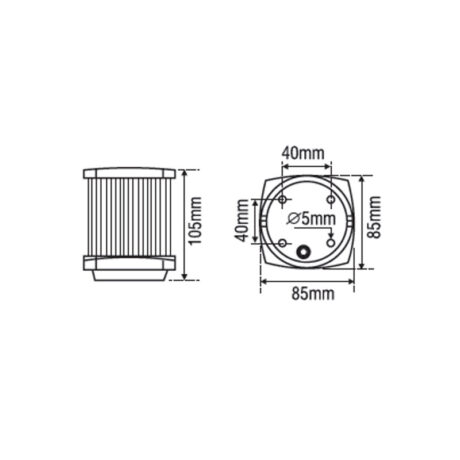 Lalizas Navigation Light L40, All Round - Green (Classic 20)
