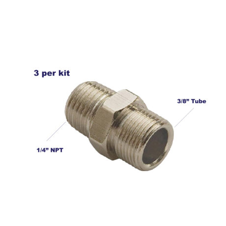 Dometic Fitting, Connector 3/8T-1/4NPT, Brass (3-Pack)