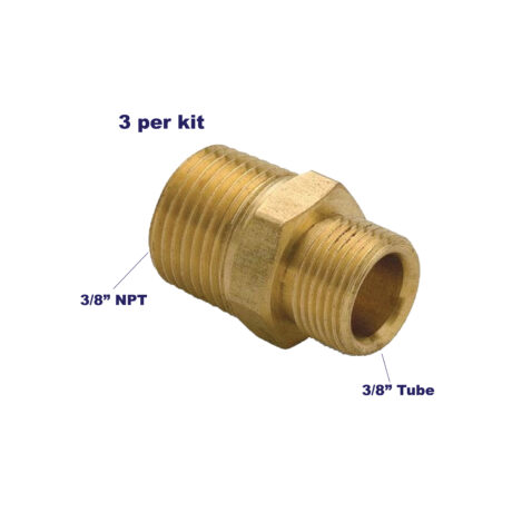 Dometic Fitting, Connector 3/8T-3/8NPT, Stainless Steel (3-Pack)