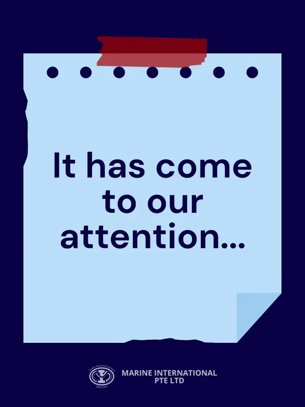 Announcement slide reading: It has come to our attention